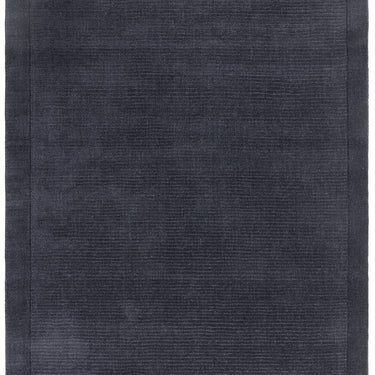York 100% Wool Rug Hand Made Modern Plain Bordered Rug in Navy Blue