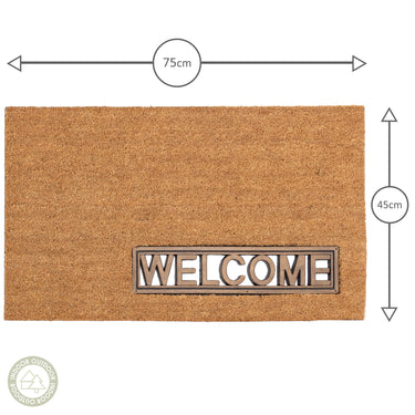 Asiatic London Welcome DO03 Coir Indoor Outdoor Non-Slip Doormat 45x75 cm