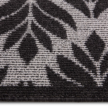My Stain Resistant Leaf Charcoal Washable Non-Slip Polypropylene Bordered Doormat
