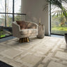 Eaton Rug Modern Geometric Hand Woven Silky Viscose Metallic Sheen Super Soft Buscuit Rug - Medium 120x180 cm (4'x6')