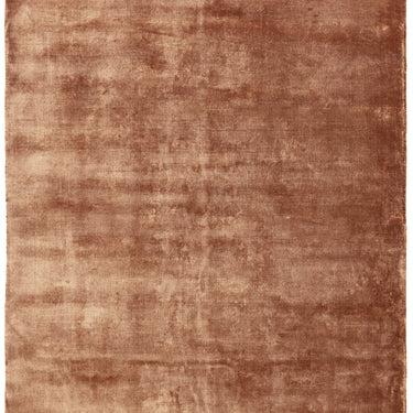 Gleam Luxury Contemporary Modern Silky Shiny Plain Hand Woven Terracotta Orange Rug