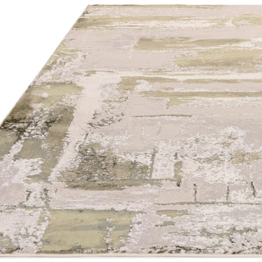 Stellar ST08 Marbled Beige Green Polypropylene Abstract Textured Rug
