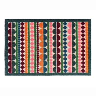 My Mat Nylon Indoor Pattern Carnival Stripe Multi Colours Washable Non-Slip Entrance Rug