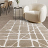 Asiatic London Freja Method Short Pile Sand Natural Washable Cotton Polypropylene Abstract Rug - Small 80x150 cm (2'6"x5')