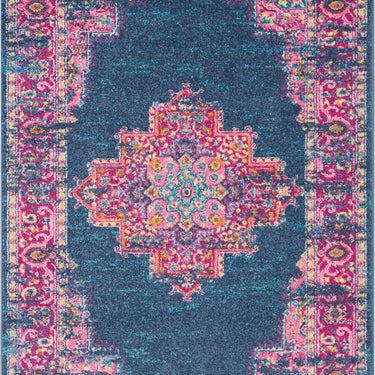 Nourison Passion PSN03 Traditional Medallion Persian Rug in Blue