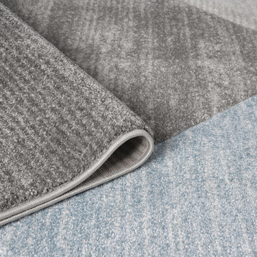 Orbit Lysa 3D Grey Blue Abstract Geometric Textured Hallway Runner Rug