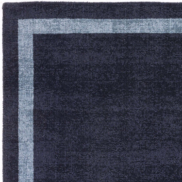 Asiatic London Albi Navy Blue Border Classic Pure Wool Bordered Modern Rug
