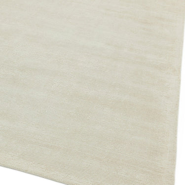 Reko Modern Contemporary Plain Hand Woven Viscose Silky Putty Cream Rug