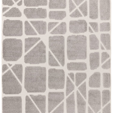 Asiatic London Freja Method Short Pile Grey Washable Cotton Polypropylene Abstract Rug