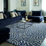 Coral 3D Effect Blue Handmade Wool Viscose Abstract Rug - Large 170x240 cm (7'x8')