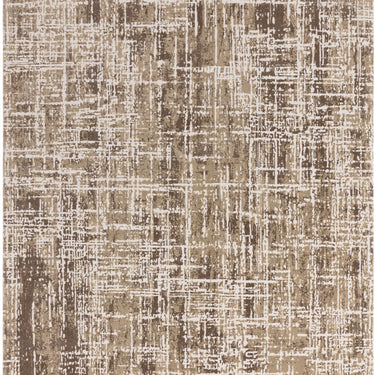 Asiatic London Kuza Beige Polypropylene Abstract Textured Distressed Rug