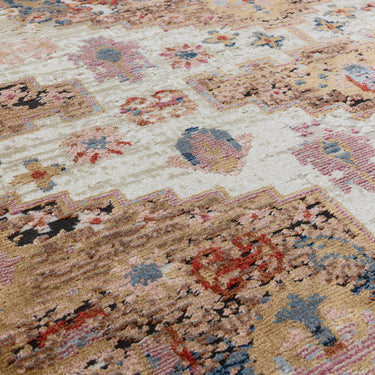 Zola Aras Vintage Traditional Persian Medallion Rug in Terracotta Beige Multi