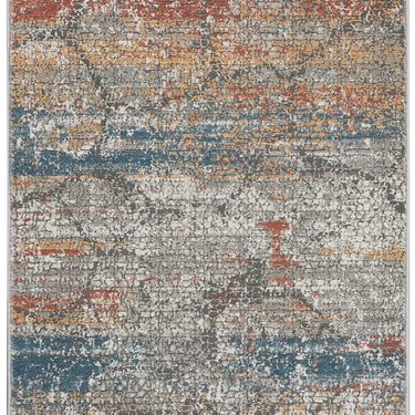 Rustic Textures RUS11 Modern Abstract Hallway Runner in Multi Colours