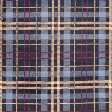 Highland Check Pattern Blue Polypropylene Traditional Checked Tartan Hallway Runner Rug