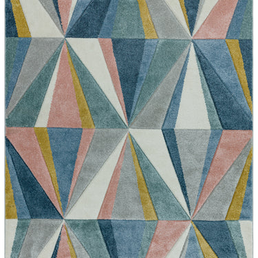 Sketch SK04 Diamond Geometric Hand Carved Rug in Pastel Multicolours