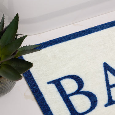 Dip and Drip Bathroom Simply Bath Washable Non-Slip Bordered Rug 50x75 cm