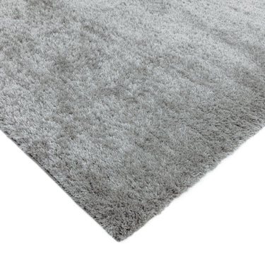Payton Shaggy Rug Soft Fluffy Living Room Bedroom Silky Shimmer Silver Rug