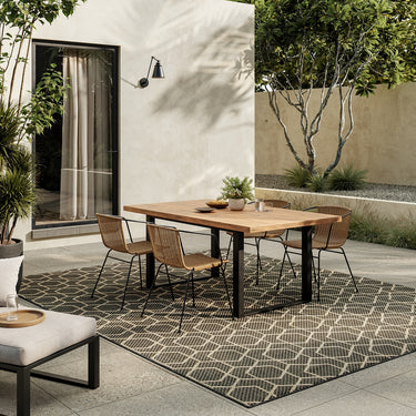 Horizon Trellis HOZ01 Charcoal Grey By Indoor Outdoor Polypropylene Geometric Textured Rug