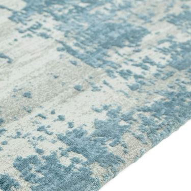 Asiatic London Astral AS11 New Blue Silky Shiny Acrylic Cotton Abstract Textured Rug