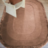 Asiatic London Halo Clay Oval Tufted Ombre Brown Hand-Carved Wool Viscose Bordered Rug - Large 160x230 cm (5'3"x7'7")