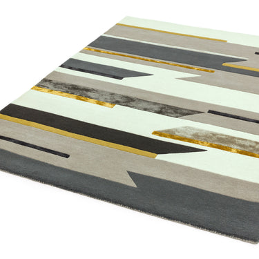 Matrix Rhombus Geometric Rug Hand Made Soft Wool Rug in Mustard
