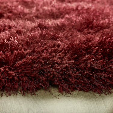 Origins Extravagance High Pile Fluffy Modern Shaggy Wine Red Rug