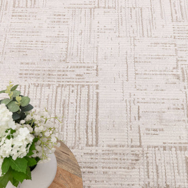 Asiatic London Axel AX01 Chevron Cream Beige Polypropylene Textured Scandi Rug