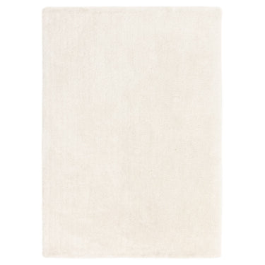 Opulence Ivory Luxurious Shine Fluffy Soft Tufted Cotton Shaggy Textured Rug