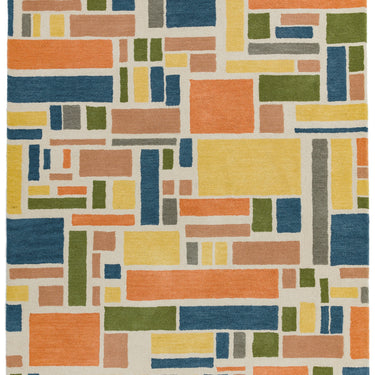 Reef Blocks RF05 Geometric Pattern Hand Tufted Rug in Multicoloured Large 160x230 cm