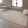 Zennith Column Design Tufted Boucle Texture Cream White Wool Geometric Textured Scandi Rug - X-Large 200x290 cm (6'7"x9'6")