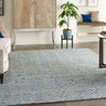 Colorado Arrow Chevron Hand-Tufted CLR02 Indigo Ivory Wool Textured Modern Hallway Runner Rug - 251 x 351 (8'3"x11'6")