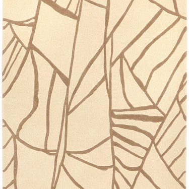 Origins Kintsugi Tufted Japanese-Inspired Art Design Cream Brown Wool Abstract Textured Rug