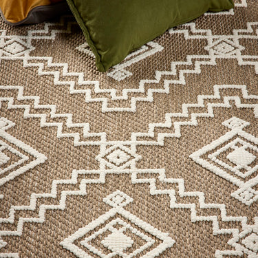 Origins Atlas Diamond Flat Weave Brown Indoor Outdoor Geometric Textured Striped Rug