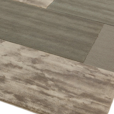 Asiatic London Tate Blocks Smoke Hand-Carved Wool Viscose Geometric Rug 120x170 cm