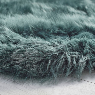 Origins Genuine Animal Fur Soft Adobe Forest Green Wool Sheepskin Shaggy Textured Rug