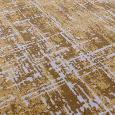 Asiatic London Kuza Gold Yellow Polypropylene Abstract Textured Distressed Rug