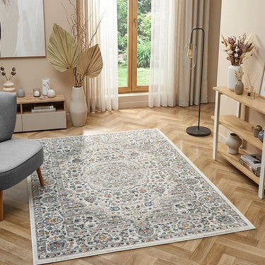Nova Zane Cream Polypropylene Traditional Vintage Bordered Rug - X-Small 40x60 cm (1'3"x1'11")