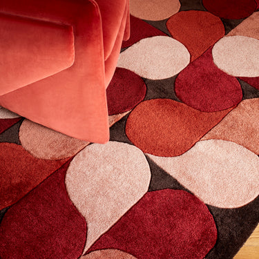 Asiatic London Romy Jive Hand-Tufted Red Wool Viscose Textured Rug