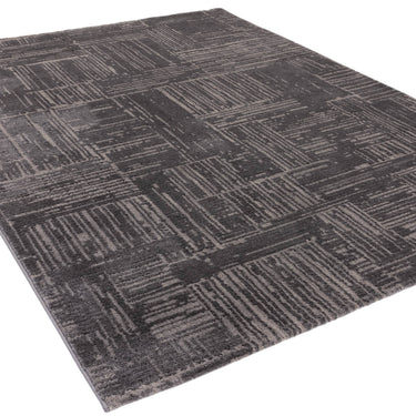 Asiatic London Axel AX06 Chevron Charcoal Polypropylene Textured Scandi Rug