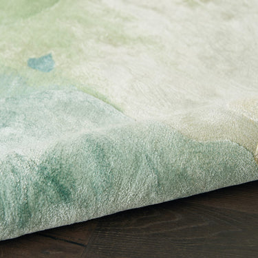 Prismatic Luxury Silky PRS16 Sea Foam By Wool Viscose Abstract Textured Rug