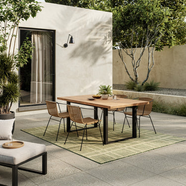Horizon Grid HOZ04 Pattern Patio Green By Indoor Outdoor Polypropylene Geometric Rug