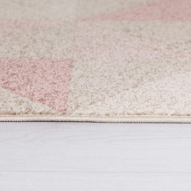 Urban Blush Pink Geometric Triangle Pattern Rug 100x150 cm