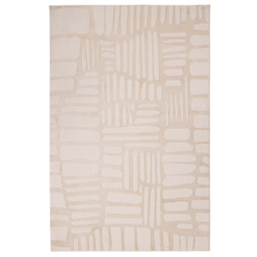 Origins Pathway Cream Non-Slip Cotton Abstract Rug