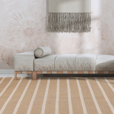 Global Stripe Flatweave Jute Rug in Beige Cream Natural Rug
