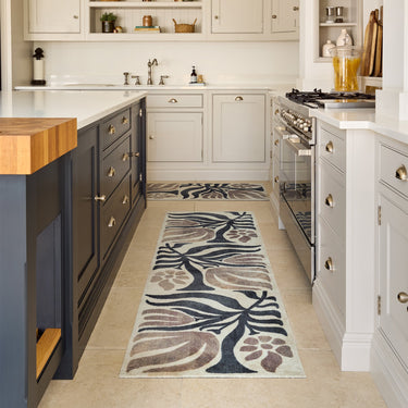 My Mat Studio Collection Botanic Hallway Entryway Runner Rug in Grey Blue 65 x 230 cm
