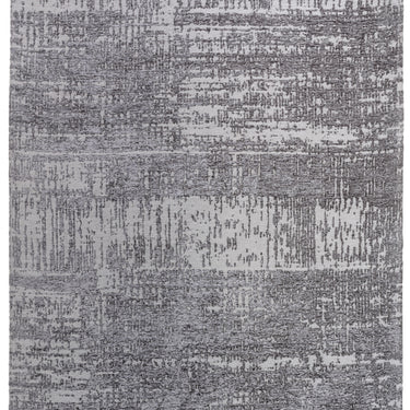 Asiatic London Beau Carbon Grey Silver Short Pile Cotton Chenille Abstract Rug