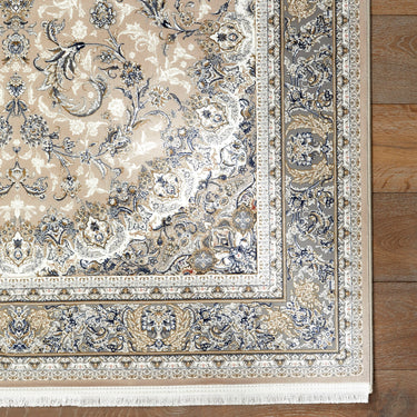 Royality ROY102 Beige Traditional Bordered Persian-Style Rug