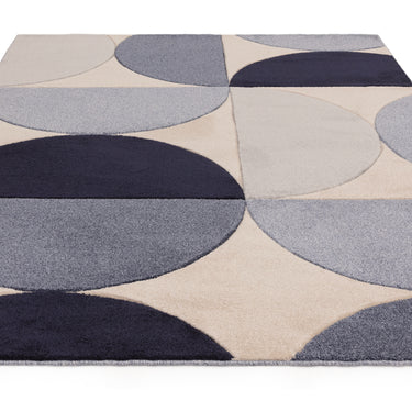 Asiatic London Sketch SK14 Curve Tufted Navy Blue Hand-Carved Polypropylene Abstract Geometric Rug 200x290 cm