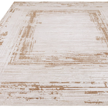 Asiatic London Anders AN05 Border Classic Shimmer Beige Natural Abstract Textured Boho Bordered Rug