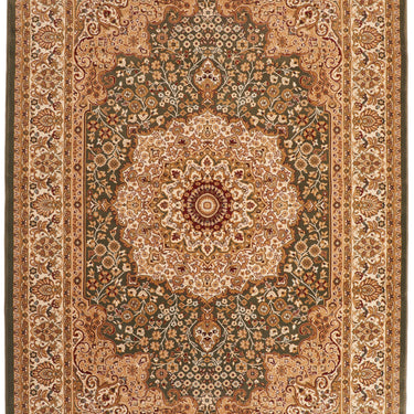Consept Looms Grand Heritage GH101 Medallion Million Point Classic Green Polypropylene Persian Oriental Rug
